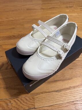 Onitsuka Tiger Mexico 66 TGRS Ivory Cream Mary Jane Ballet Flat Shoes